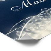 パーソナライズされたエレガントな抽象レースとパール ポスター (角)