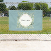 パーソナライズされたエレガントな水彩グリーン フォリア 横断幕 (インサイチュ)