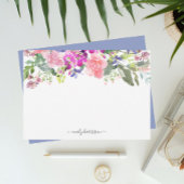 パーソナライズされたエレガントな水彩花柄のメモカード ノートカード