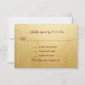 パーソナライズされたエレガントな秋のバーガンディー出欠結婚式 招待状 (裏面)