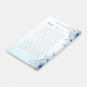 パーソナライズされたエレガントな青い花のポストイット® ノート ポストイット (アングル)