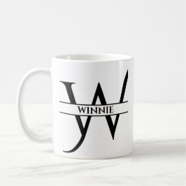 パーソナライズされたエレガントイニシャル コーヒーマグカップ