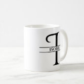 パーソナライズされたエレガントイニシャル コーヒーマグカップ (正面右)
