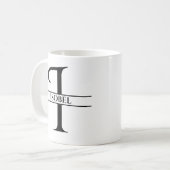 パーソナライズされたエレガントイニシャル コーヒーマグカップ (正面左)