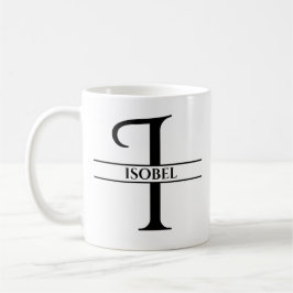 パーソナライズされたエレガントイニシャル コーヒーマグカップ