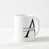 パーソナライズされたエレガントイニシャル コーヒーマグカップ (正面右)