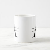 パーソナライズされたエレガントイニシャル コーヒーマグカップ (中央)