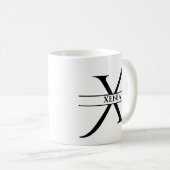 パーソナライズされたエレガントイニシャル コーヒーマグカップ (正面右)
