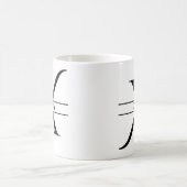 パーソナライズされたエレガントイニシャル コーヒーマグカップ (中央)
