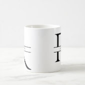 パーソナライズされたエレガントイニシャル コーヒーマグカップ (中央)