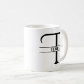 パーソナライズされたエレガントイニシャル コーヒーマグカップ (正面右)
