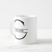 パーソナライズされたエレガントイニシャルC コーヒーマグカップ (正面左)