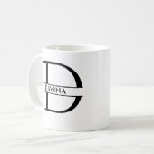 パーソナライズされたエレガントイニシャルD コーヒーマグカップ (正面左)