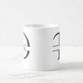 パーソナライズされたエレガントイニシャルD コーヒーマグカップ (中央)