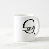パーソナライズされたエレガントイニシャルG コーヒーマグカップ (正面右)