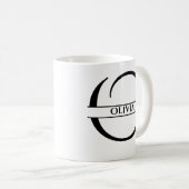 パーソナライズされたエレガントイニシャルO コーヒーマグカップ (正面右)