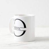 パーソナライズされたエレガントイニシャルO コーヒーマグカップ (正面左)