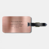 パーソナライズされたエレガントカスタムScriptフェイクバラ金ゴールド ラゲッジタグ (裏面横)