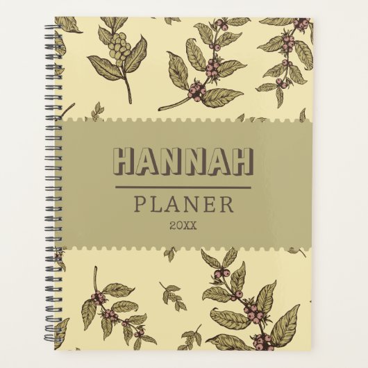 パーソナライズされたエレガントクラシックと素朴なグリーンラップ プランナー手帳 (正面)
