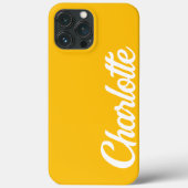 パーソナライズされたエレガントクラシックモノグラム黄 Case-Mate iPhoneケース (裏面)