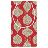 パーソナライズされたエレガントクリスマスオーナメント スモールペーパーバッグ (裏面)