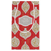 パーソナライズされたエレガントクリスマスオーナメント スモールペーパーバッグ (正面)