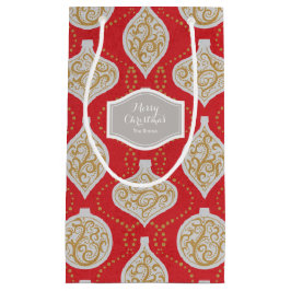 パーソナライズされたエレガントクリスマスオーナメント スモールペーパーバッグ