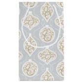 パーソナライズされたエレガントクリスマスオーナメント スモールペーパーバッグ (裏面)