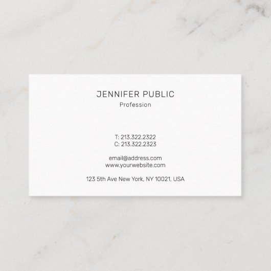 パーソナライズされたエレガントシンプルデザインテンプレートモダン 名刺 (裏面)