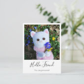 パーソナライズされたエレガントシンプルヴィンテージインスタント写真 ポストカード (スタンド正面)