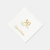 パーソナライズされたエレガントシンプル50周年記念パーティー スタンダードカクテルナプキン (角)