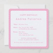 パーソナライズされたエレガントシンプルPink Birthday Party