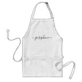パーソナライズされたエレガントスクリプト名の白 スタンダードエプロン (正面)