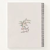 パーソナライズされたエレガントスタイリッシュ水彩植物 ノートブック (裏面)