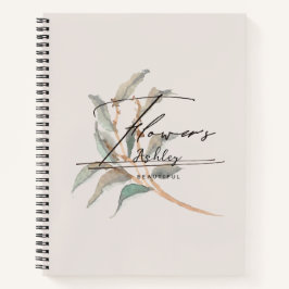 パーソナライズされたエレガントスタイリッシュ水彩植物 ノートブック