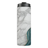 パーソナライズされたエレガントティール(緑がかった色)金ゴールド タンブラー (正面)