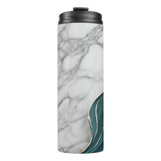 パーソナライズされたエレガントティール(緑がかった色)金ゴールド タンブラー (正面)