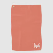 パーソナライズされたエレガントテラコッタモノグラムと名前 ゴルフタオル (正面)