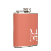 パーソナライズされたエレガントテラコッタモノグラムと名前 フラスク (右)
