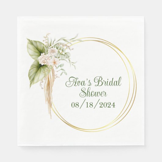 パーソナライズされたエレガントパーティーナプキンシャワー スタンダードランチョンナプキン (正面)