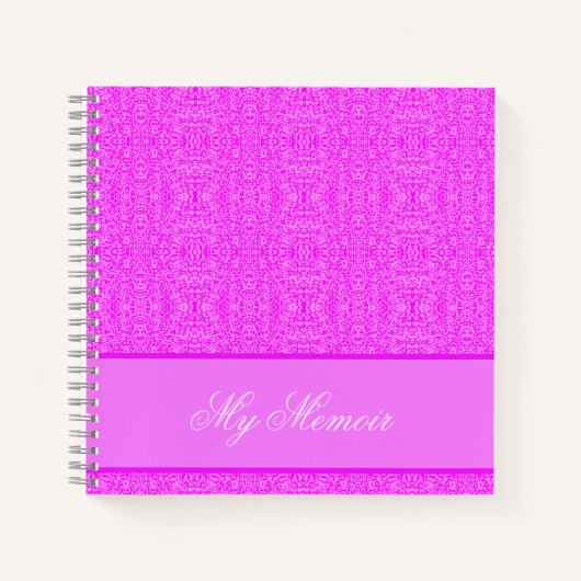 パーソナライズされたエレガントピンク ノートブック (正面)
