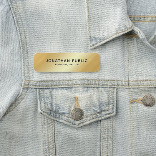 パーソナライズされたエレガントフェイク金ゴールドメタリック最高のルック 名札 (インサイチュ)