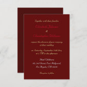 パーソナライズされたエレガントフェイク金ゴールド結婚式招待状 招待状 (正面/裏面)