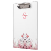 パーソナライズされたエレガントフローラミニマル可愛ガーリー クリップボード (左)