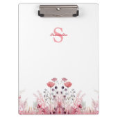 パーソナライズされたエレガントフローラミニマル可愛ガーリー クリップボード (正面)