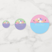 パーソナライズされたエレガントフローラ新生児性の表示 コンフェッティ (正面)