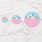 パーソナライズされたエレガントフローラ新生児性の表示 コンフェッティ (裏面)