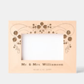 パーソナライズされたエレガントフローラ結婚記念日 レーザー彫刻フレーム (正面)