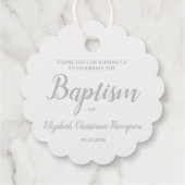 パーソナライズされたエレガントベビー名バプテスマ感謝F フェイバータグ (裏面)