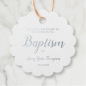 パーソナライズされたエレガントベビー名バプテスマ フェイバータグ (正面)